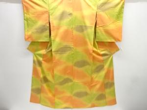 暈し柄織り出し手織り紬着物